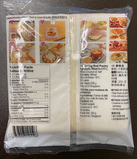 SPRING HOME TYJ Spring Roll Pastry, 25 sheets 12 Oz (340 G) – CoCo Fresh  Mart