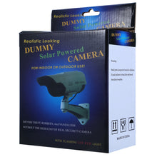 Load image into Gallery viewer, Solar Energy Realistic Dummy Surveillance Security CCTV Sticker, Camera Flashing Red LED Light with Fake Video Cable