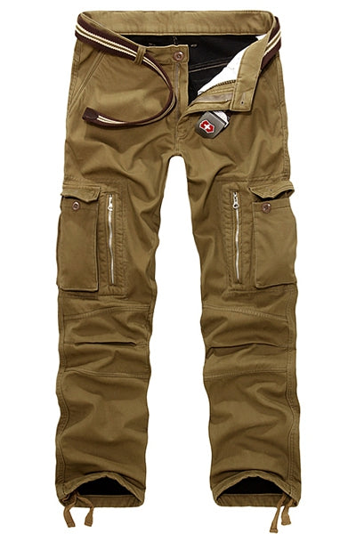 Loose Fit Cargo, Multi-pocket, Fleece Insulated Casual/Work Pants