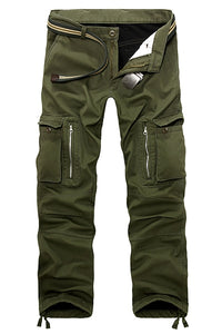 Loose Fit Cargo, Multi-pocket, Fleece Insulated Casual/Work Pants