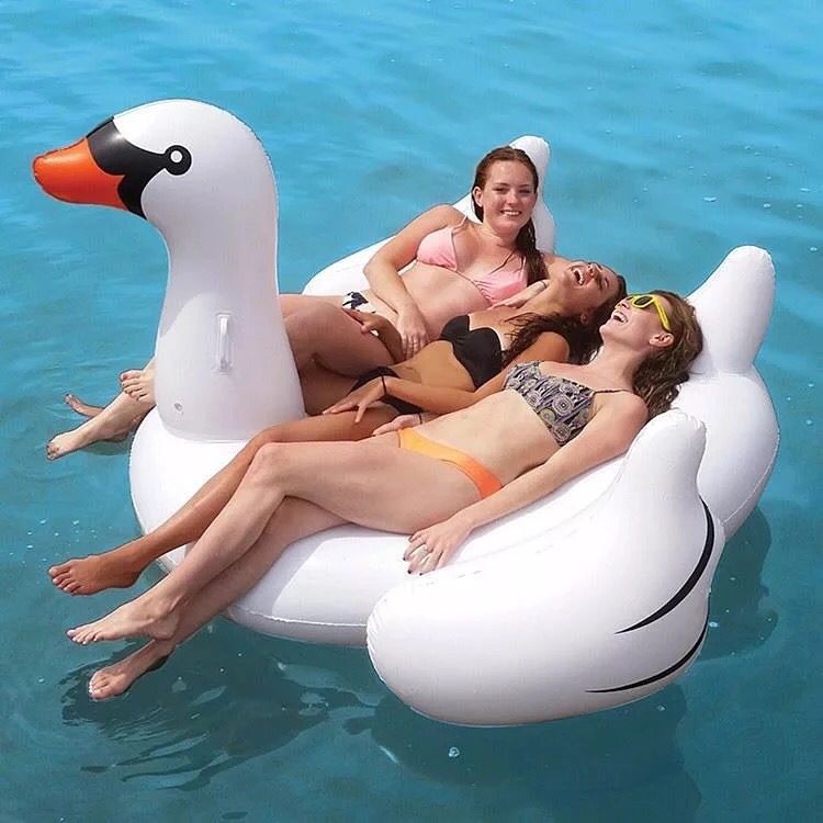 Giant Swan Inflatable White Swimming Poo/lLake Toy Ride-On Float Big