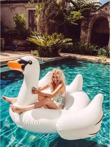 Giant Swan Inflatable White Swimming Poo/lLake Toy Ride-On Float Big