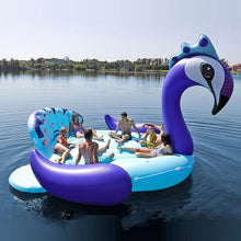 Load image into Gallery viewer, 6 Person Inflatable Giant Peacock Pool Float Island