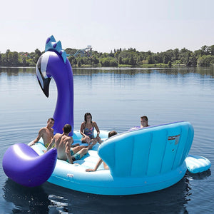 6 Person Inflatable Giant Peacock Pool Float Island