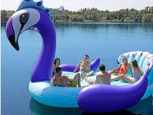Load image into Gallery viewer, 6 Person Inflatable Giant Peacock Pool Float Island