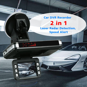 Anti Radar Detector Car DVR 2 in 1 720P Dash Cam Radar Speed Detector with Full Band Mute Button, Loop, G-Sensor