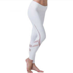 Womens White/Black Sport Yoga Pants