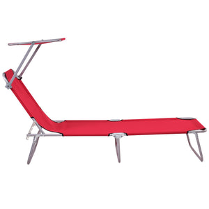 Foldable Relaxing Lounge Beach Chair-Red