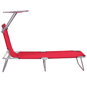 Foldable Relaxing Lounge Beach Chair-Red