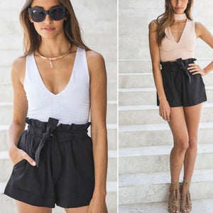 High Waist Womens Shorts Wide Leg