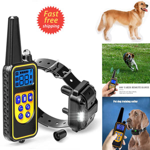 800M Remote Control Pet Dog Training Collar With 99 Levels of Vibrating & Shock with Sound / Light Mode Waterproof IP68 Rechargeable LCD Electric Remote Training Shock Collar US Plug
